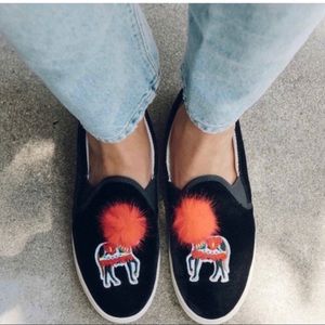 Soludos Velvet Show Pony Slip On Sneaker Size US 7